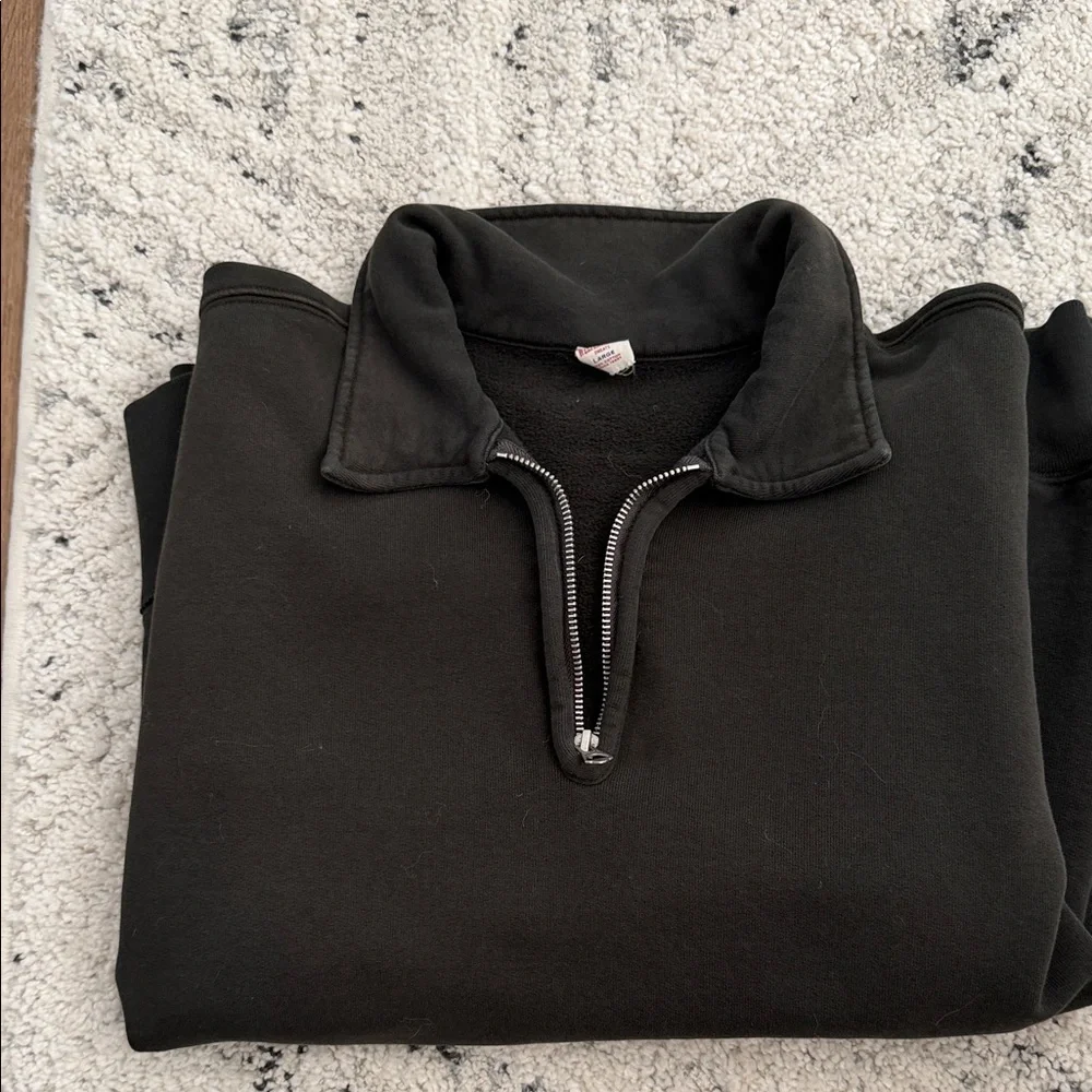 Men's Buck Mason Black Half-Zip Sweater - Picture 3 of 3